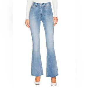 PAIGE high rise laurel canyon raw hem jeans size 32 boot cut
